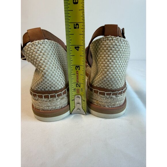Vince Camuto Bredenna Espadrille Platform Sandals Size 8 Suede Brown Boho Ankle - Picture 9 of 12